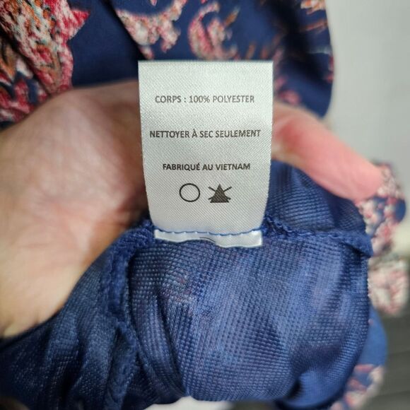 Lush Blue and Pink Paisley Shift Dress Size Small - Picture 9 of 11